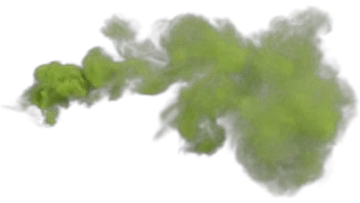 green smoke on a white background