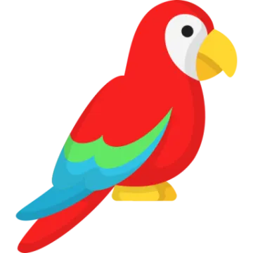 a red parrot on a white background