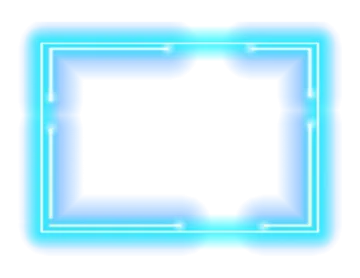 a blue neon frame on a white background