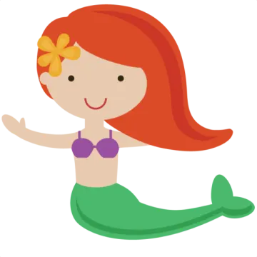a little mermaid with red hair and green tail