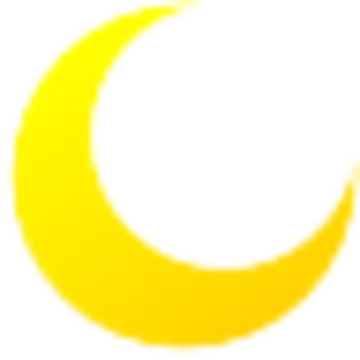 a yellow crescent on a white background