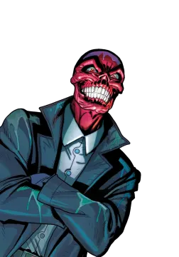 a drawing of a man in a suit with his arms crossed
