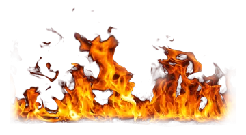 a group of flames on a white background