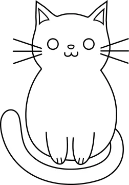 a black and white drawing of a cat