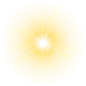 a bright yellow sun on a white background