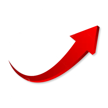 a red arrow icon on a white background