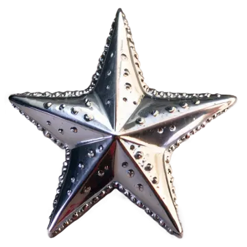 a silver and gold star with diamonds on it