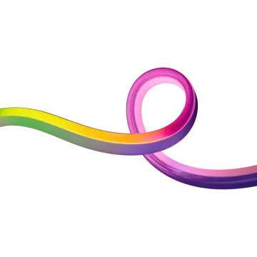 a rainbow colored ribbon on a white background
