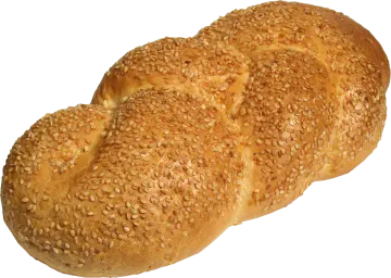 two sesame bagels on a white background