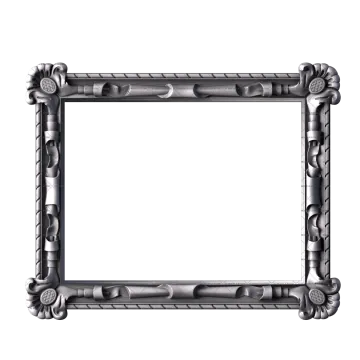 a black and white photo frame on a white background