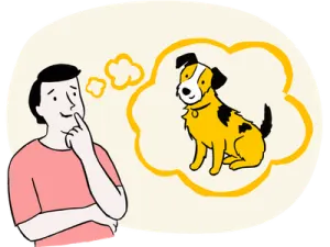 a man is thinking about his dog