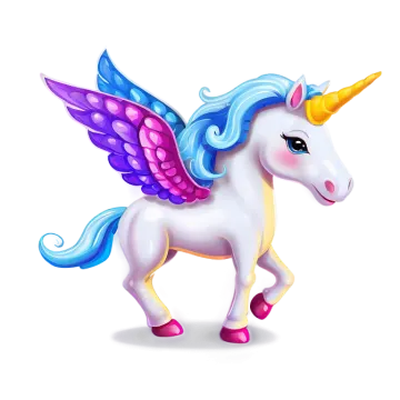 an illustration of a unicorn with wings