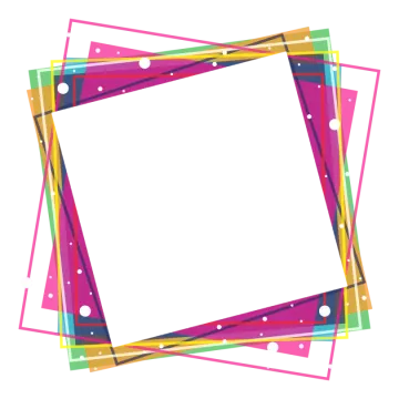 a square frame with colorful lines and dots