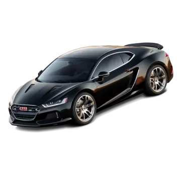 a black sports car on a white background