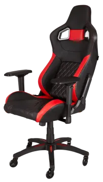 a black and red gaming chair