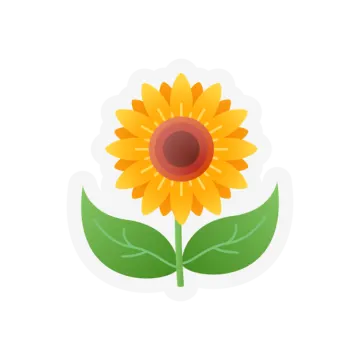 a sunflower with green leaves on it
