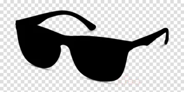a pair of sunglasses silhouetted on a transparent background