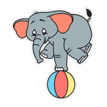 an elephant balancing on top of a ball