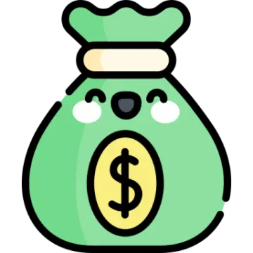 a money bag with a dollar sign on it