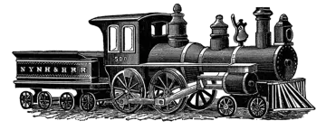 a black and white drawing of a train