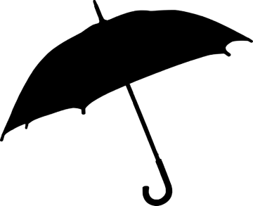 a black and white silhouette of an umbrella