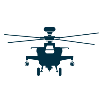 a black and white silhouette of a helicopter