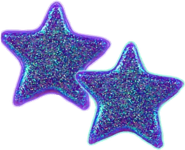 a pair of purple and blue glitter stars
