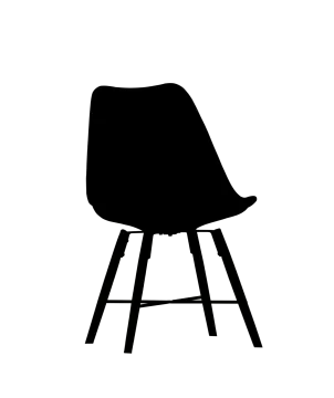 a black and white silhouette of a chair