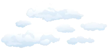 a group of clouds on a white background