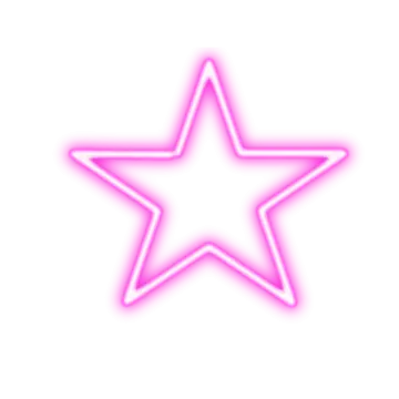 a neon star on a white background