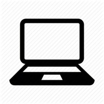 a laptop icon on a white background