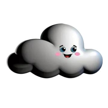 a cloud with a smiling face on it