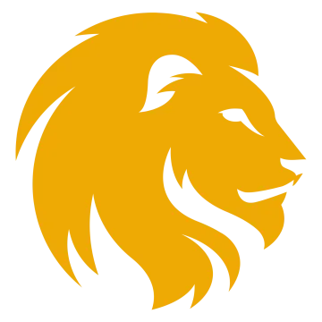 a lion head with a white background