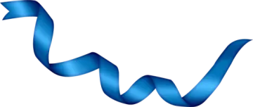 a blue ribbon on a white background