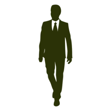 a silhouette of a man in a suit