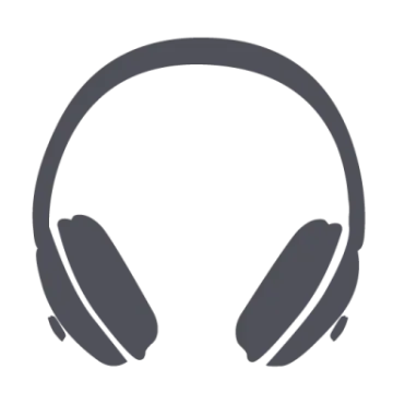 the headphones icon on a white background