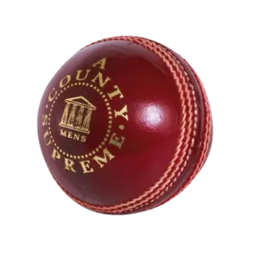 a red leather cricket ball on a white background