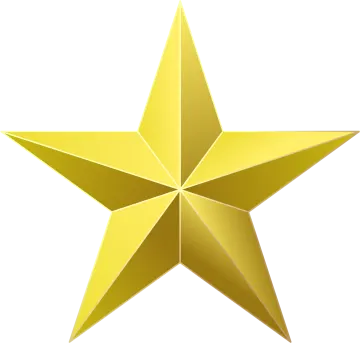 a gold star on a white background