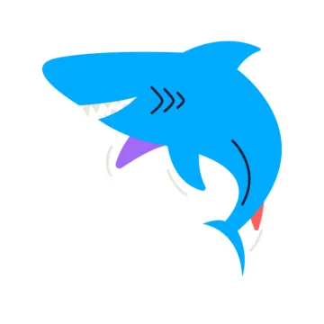 a blue shark with its mouth open