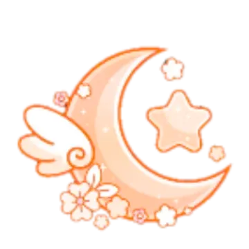 a cartoon moon with stars and flowers