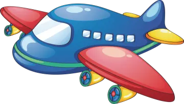 a cartoon airplane flying in the sky