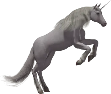 a unicorn is jumping in the air