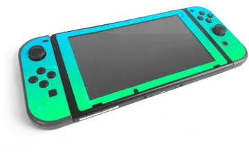 a green and black nintendo game console