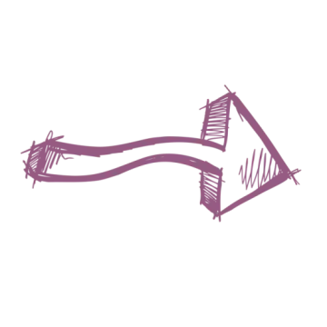 a purple arrow with a white background