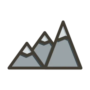 a mountain icon on a white background
