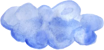 a blue cloud on a white background