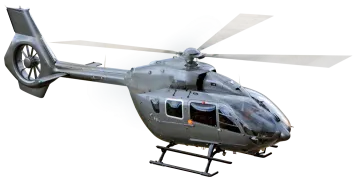 a helicopter is flying in the air