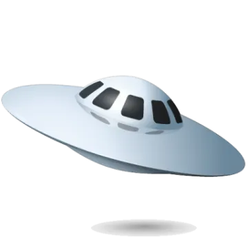 an alien spaceship with a white background