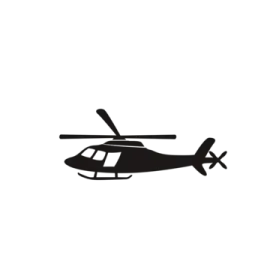 a black and white image of a helicopter