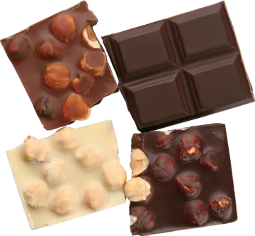 four pieces of chocolate
